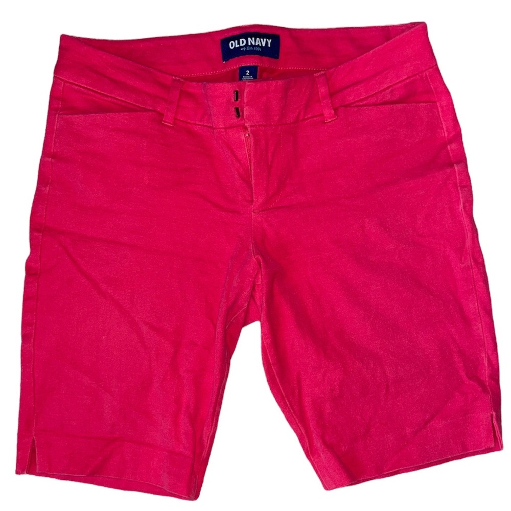 Old Navy Stretch Pink Bermuda Style Shorts 2